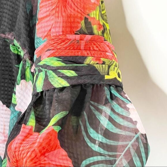 Soft Surroundings Floral Sheer Tunic Length Top, Blouse, Beach Cover up PXL - Picture 3 of 12